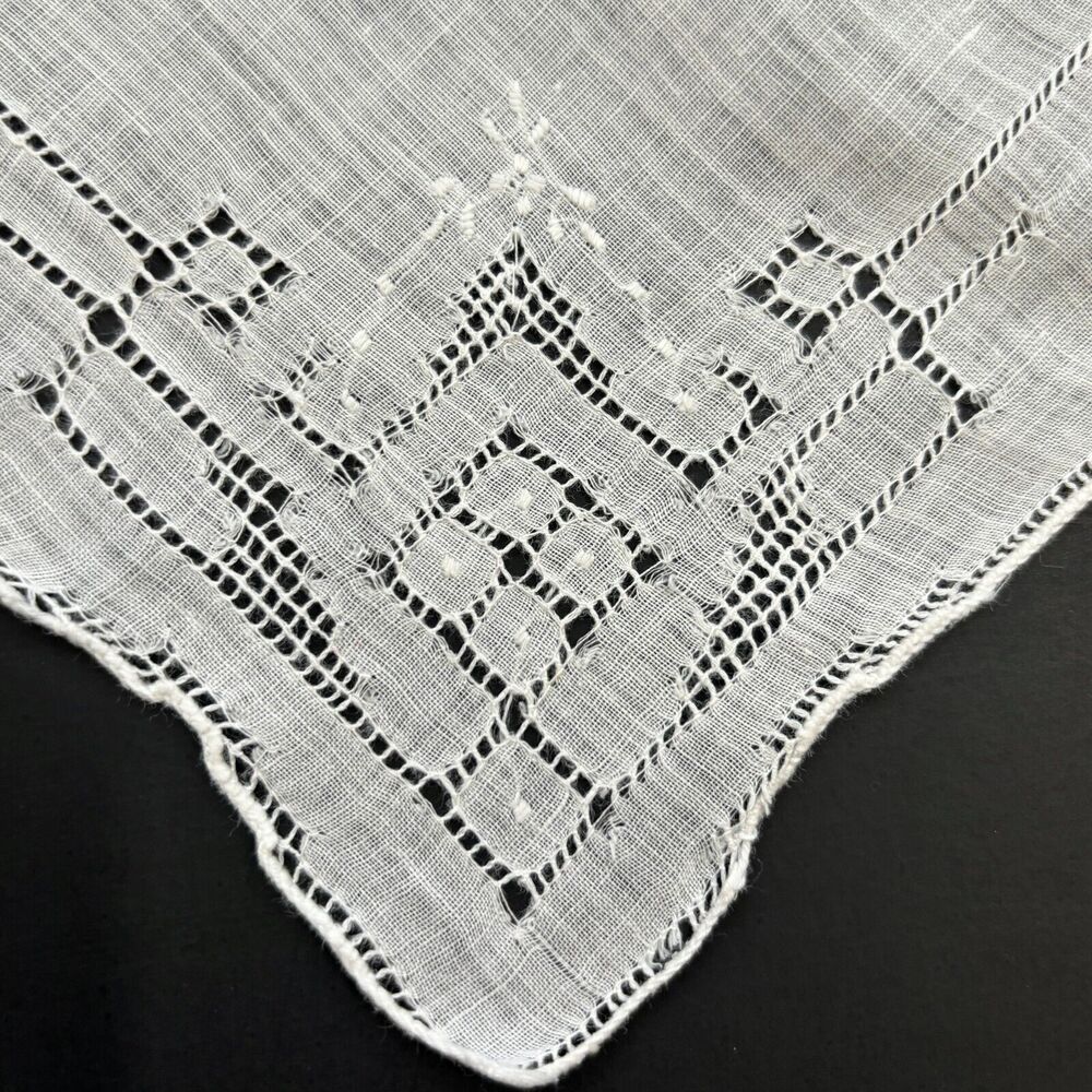 Embroidered Pulled Thread Wedding Handkerchief Br… - image 3